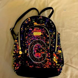 Girls Justice back pack with letter C on front
